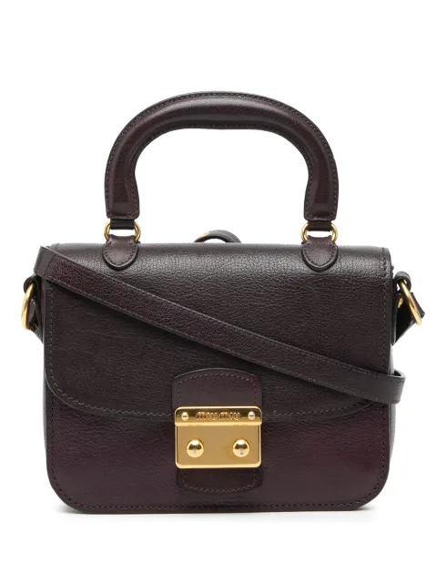 Miu Miu Pre-Owned 2010-2025 Bicolor Goatskin Madras Top Handle satchel