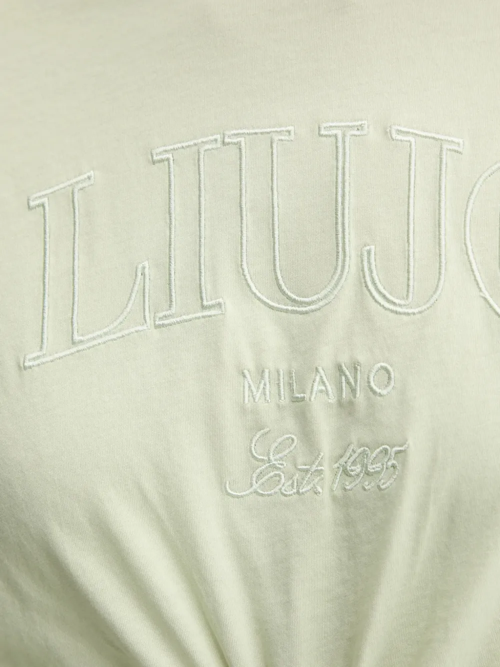 LIU JO T-shirt met borduurwerk en gedraaid detail Groen