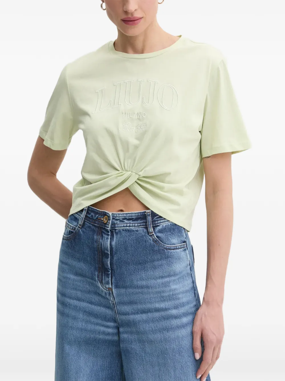 LIU JO embroidered twist T-shirt