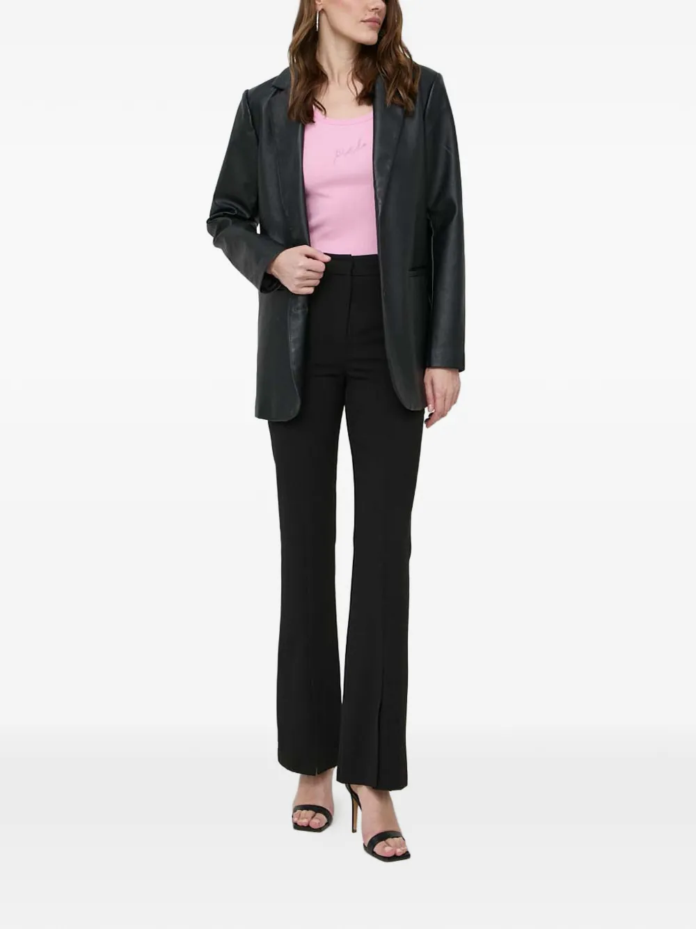 PINKO Top met geborduurd logo Roze