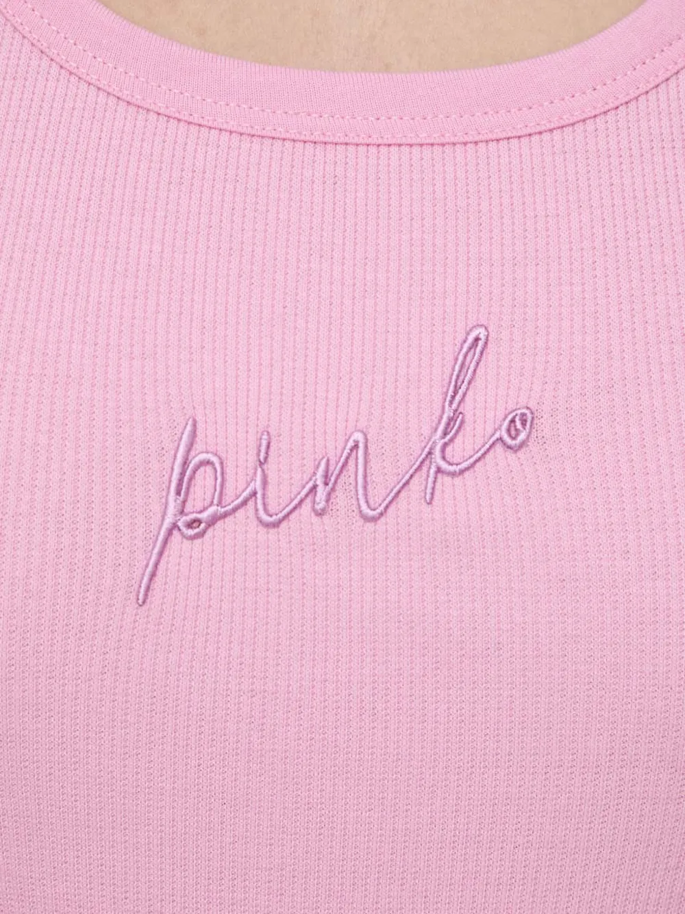 PINKO Top met geborduurd logo Roze