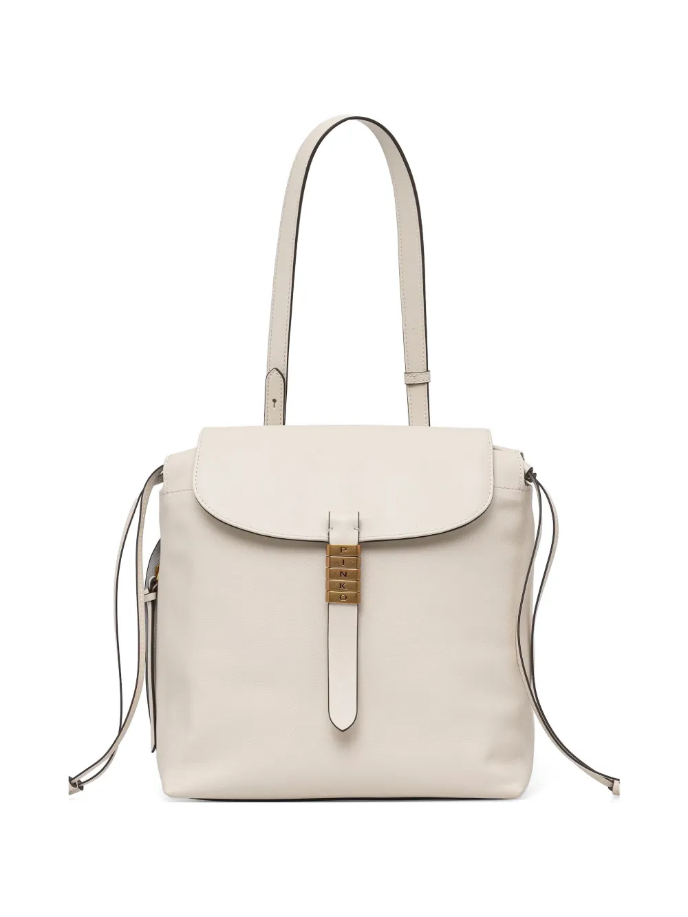 PINKO medium Saddle buckle-detail backpack - Weiß