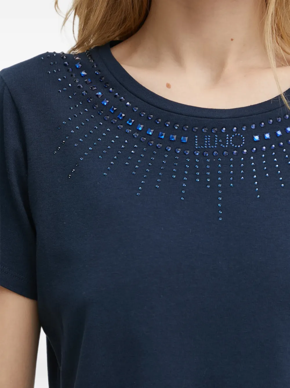 LIU JO T-shirt verfraaid met pailletten en ronde hals Blauw