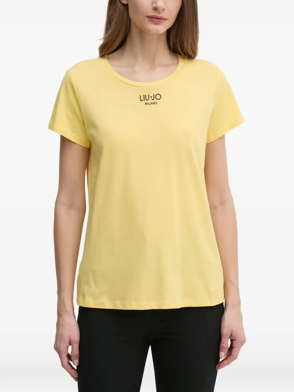 LIU JO T-shirt met logoprint Geel