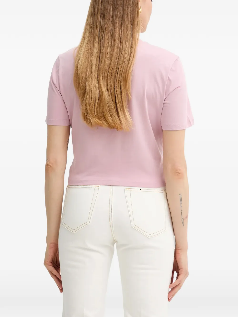 LIU JO T-shirt met borduurwerk en gedraaid detail Roze