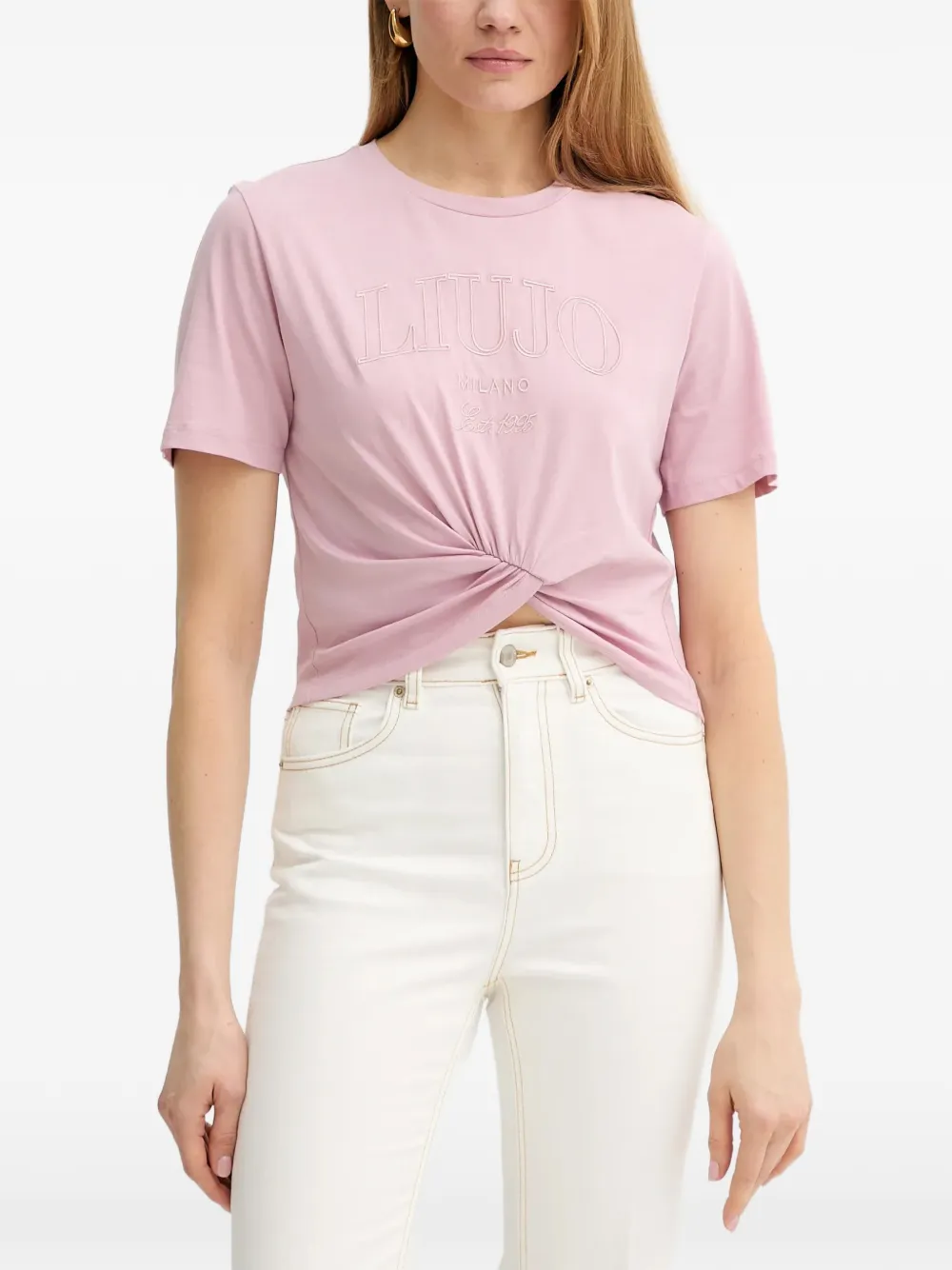 LIU JO T-shirt con ricamo - Rosa