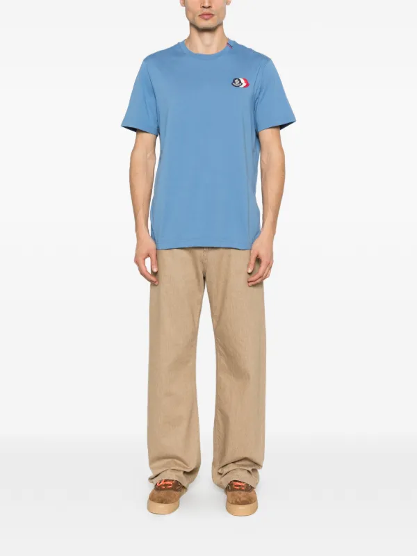 Moncler logo-patch T-shirt | Blue | FARFETCH