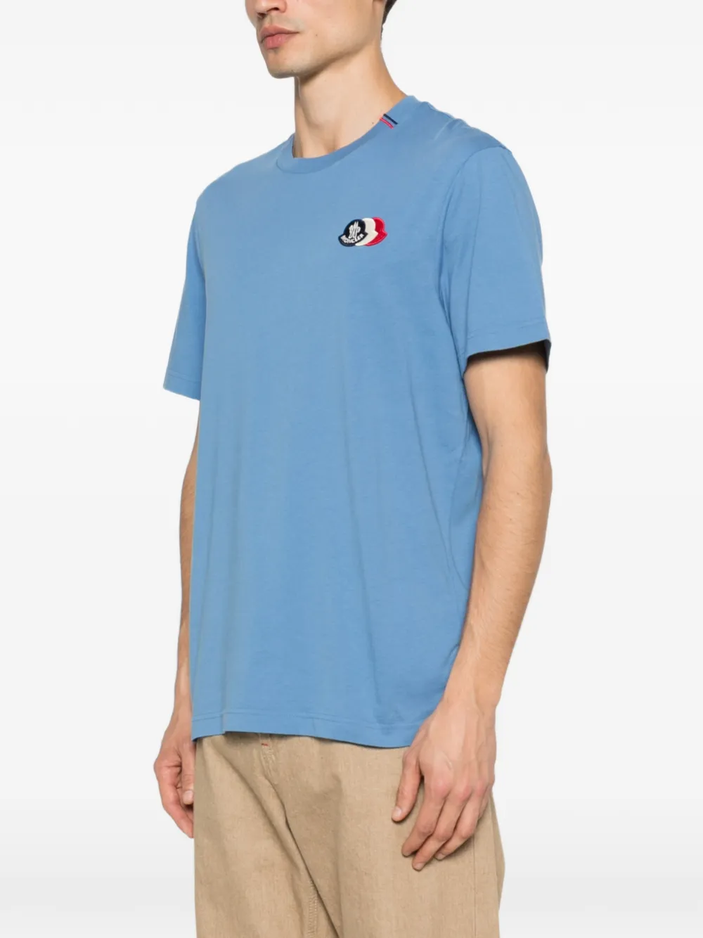 Moncler T-shirt met logopatch Blauw
