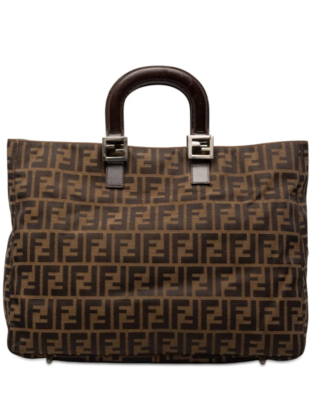 Fendi Pre-Owned 2000-2010 Large Zucca Canvas Twins tote bag - Marrone