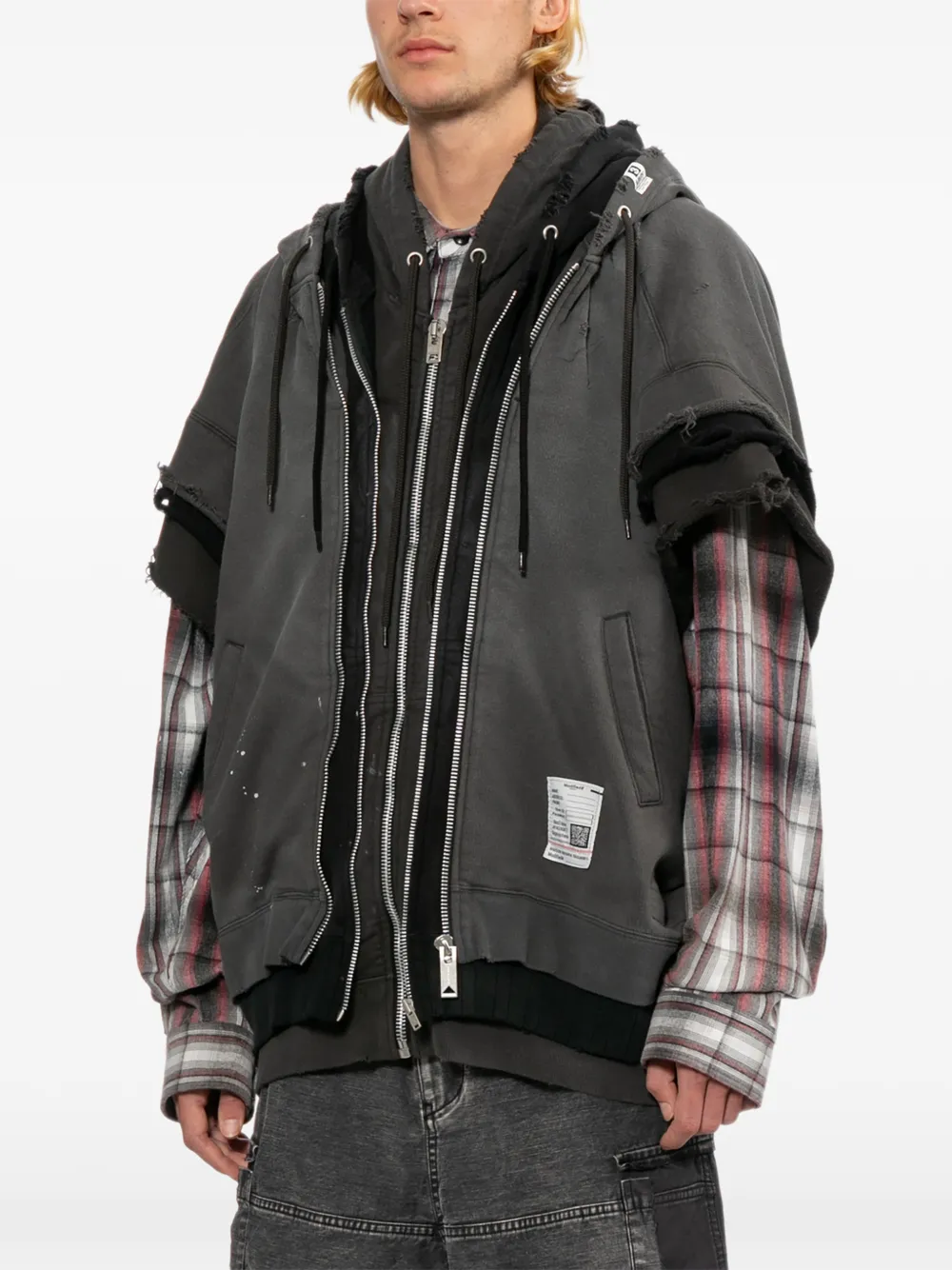 Maison MIHARA YASUHIRO Gelaagde hoodie Zwart