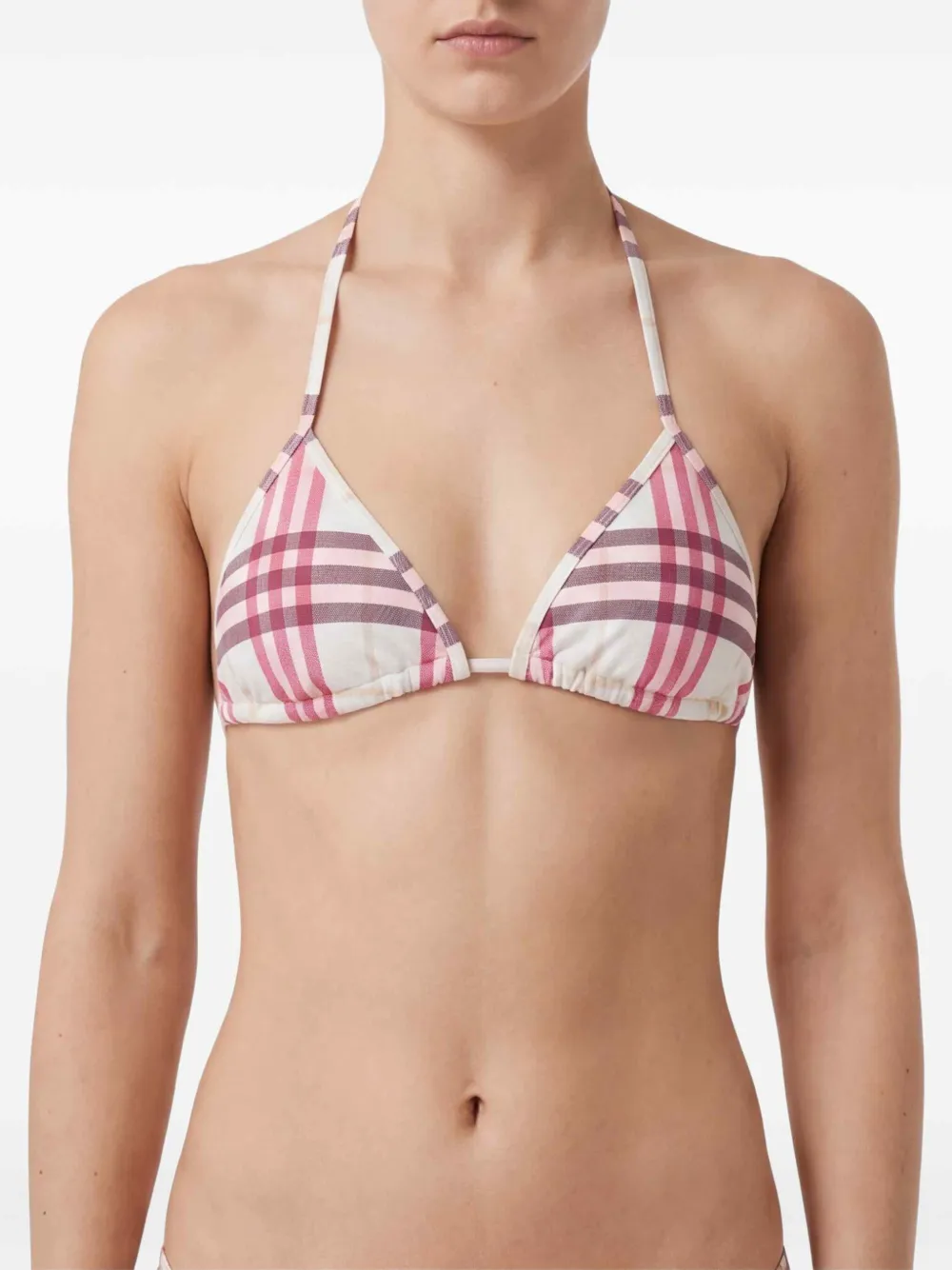 Burberry Geruite bikinitop Beige