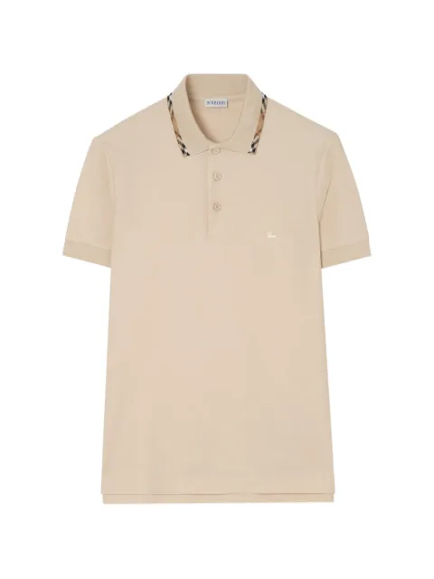 Burberry Check trim cotton polo shirt