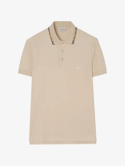 Burberry Check trim cotton polo shirt