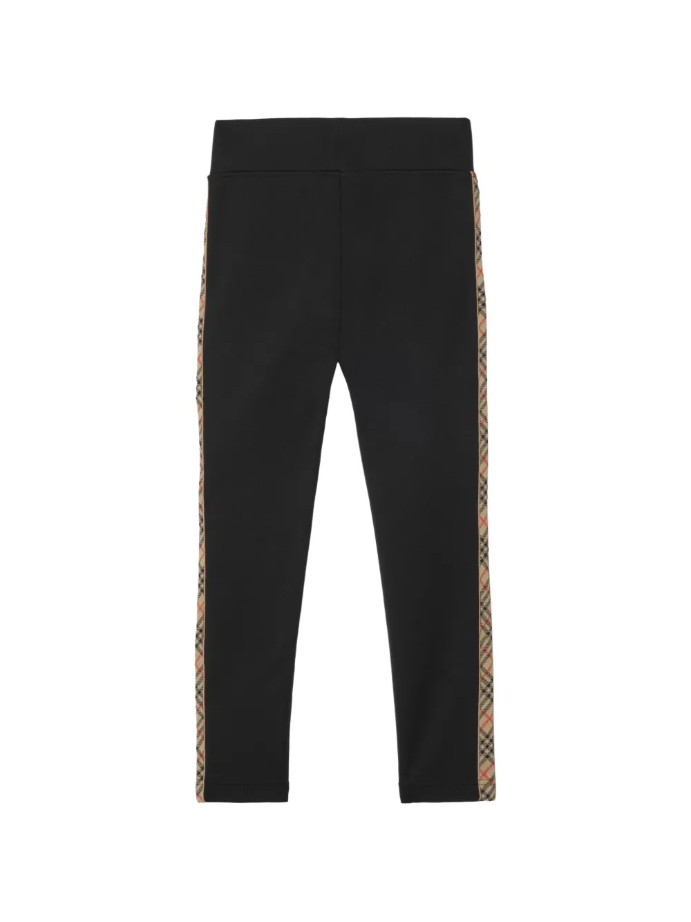  Burberry Kids Check Trim Nylon Leggings - Black 