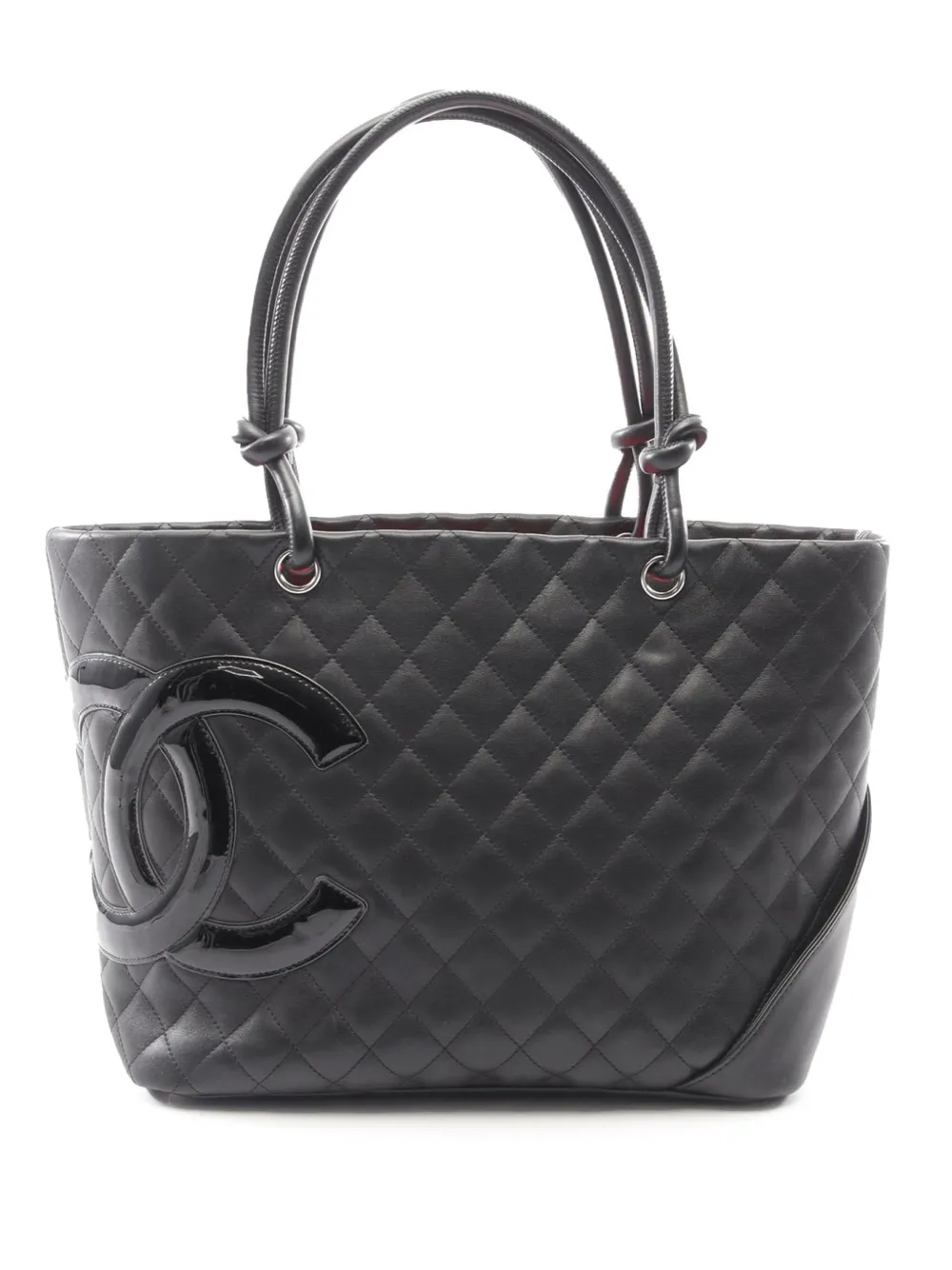CHANEL Pre-Owned 2008-2009 Large Quilted Lambskin Cambon Ligne tote bag - Nero