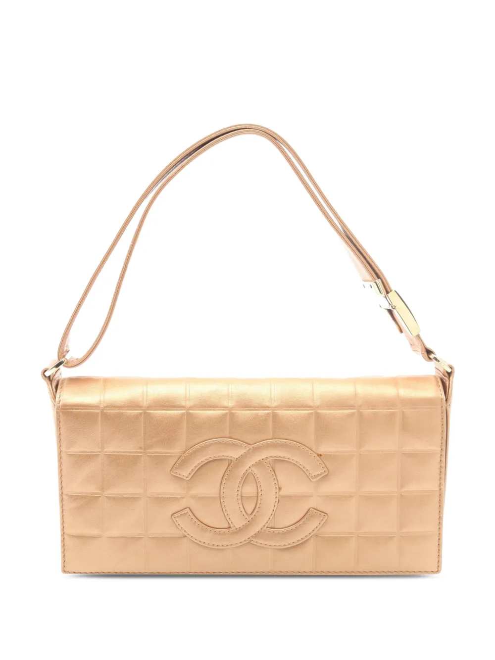 CHANEL Pre-Owned 2002-2003 Chocolate Bar Leather shoulder bag - Oro
