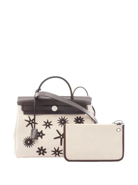 Hermès Pre-Owned bolsa satchel Toile H Plume Circuit Rider Hobnailed Herbag Zip 31 2024