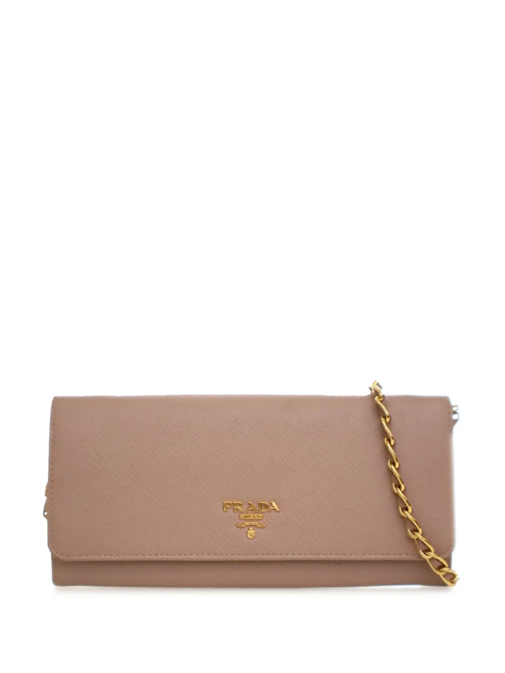 Prada Pre-Owned 2010-2026 Saffiano Wallet on Chain crossbody bag - Marrone