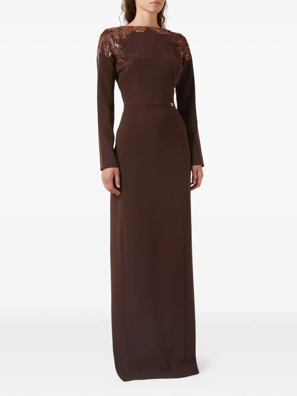 Elisabetta Franchi sequin-embellished maxi dress - Braun