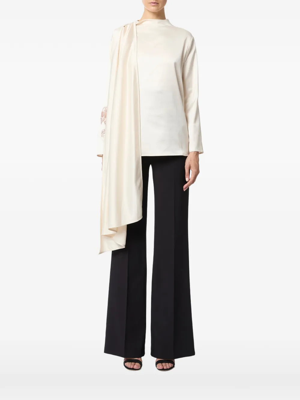 Elisabetta Franchi Blusa in raso - Bianco