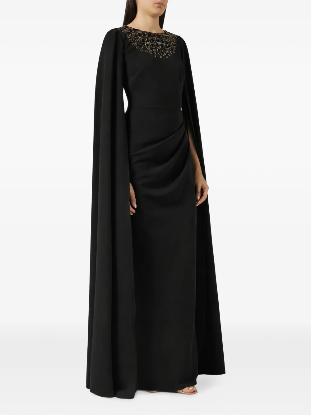 Elisabetta Franchi Maxi-jurk verfraaid met pailletten Zwart