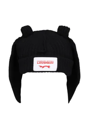 Charles Jeffrey Loverboy rabbit-ear Beanie | Black | FARFETCH JO