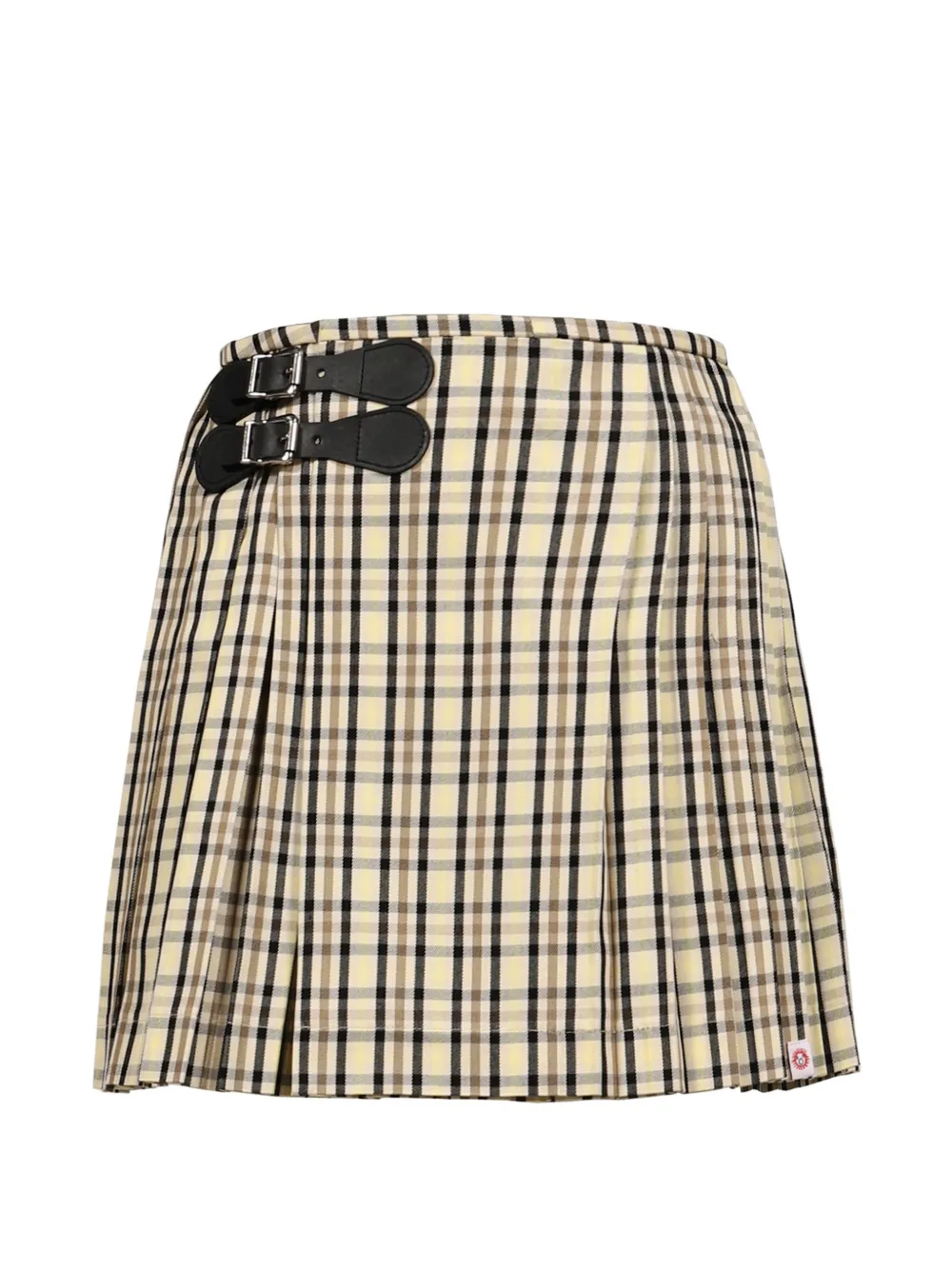 Charles Jeffrey Loverboy checked A-line skirt - Yellow