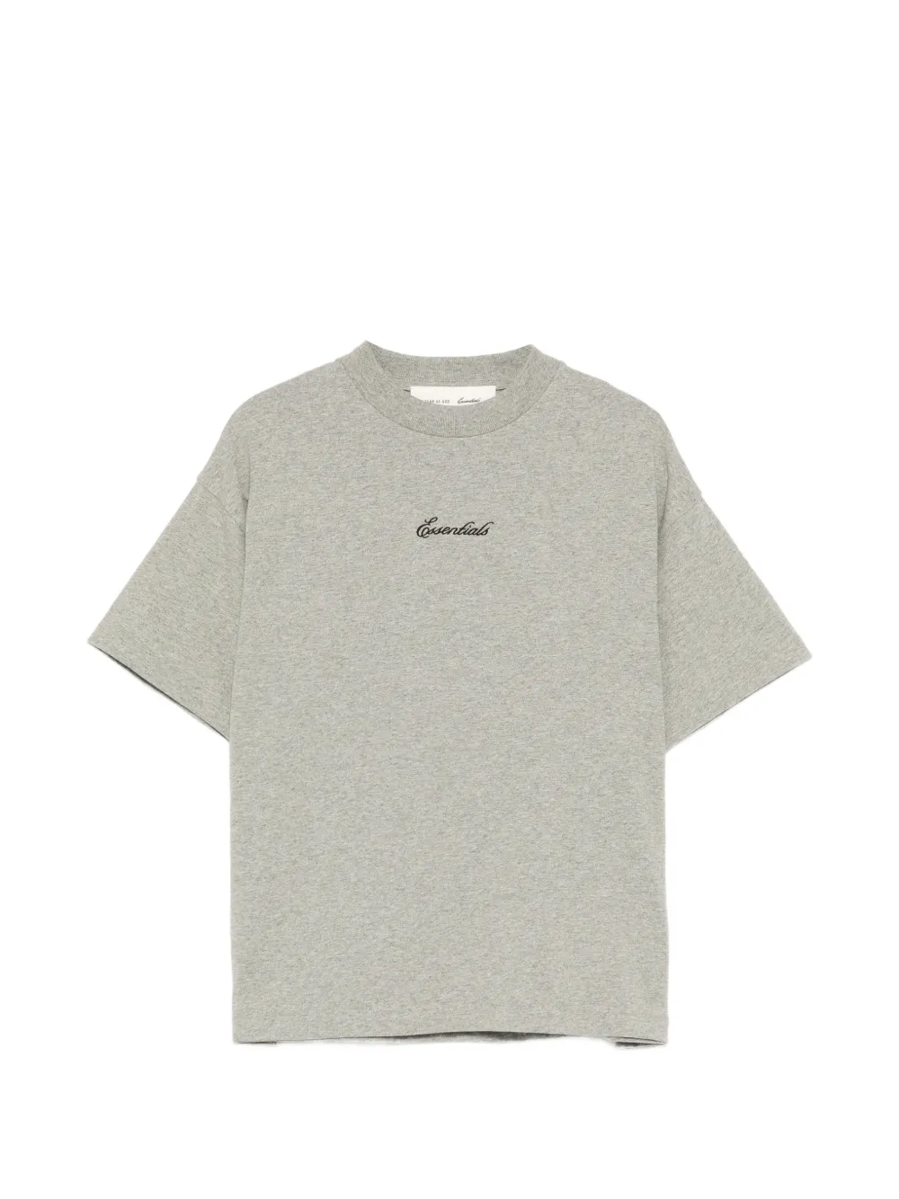 Essentials Kids' Logo-embroidered Crew Neck T-shirt In Gray