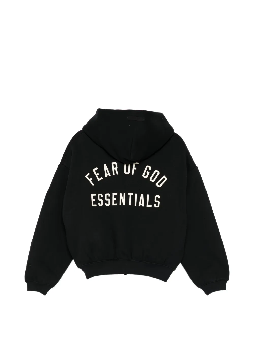 FEAR OF GOD ESSENTIALS KIDS Hoodie met logoprint en rits Zwart