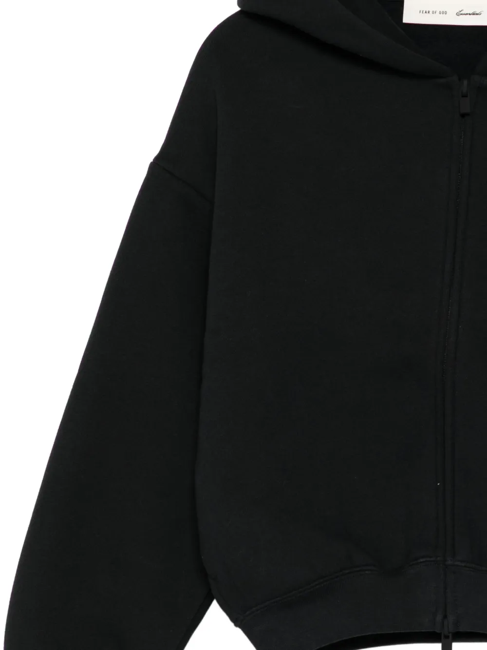 FEAR OF GOD ESSENTIALS KIDS Hoodie met logoprint en rits Zwart