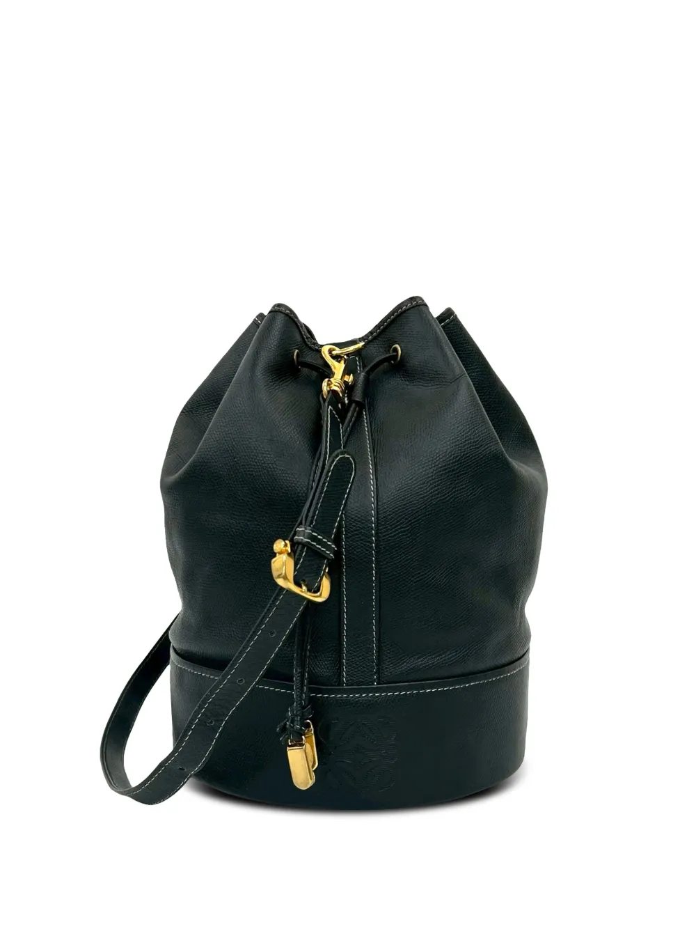 Loewe Pre-Owned 2010-2025 Leather Anagram bucket bag - Blue