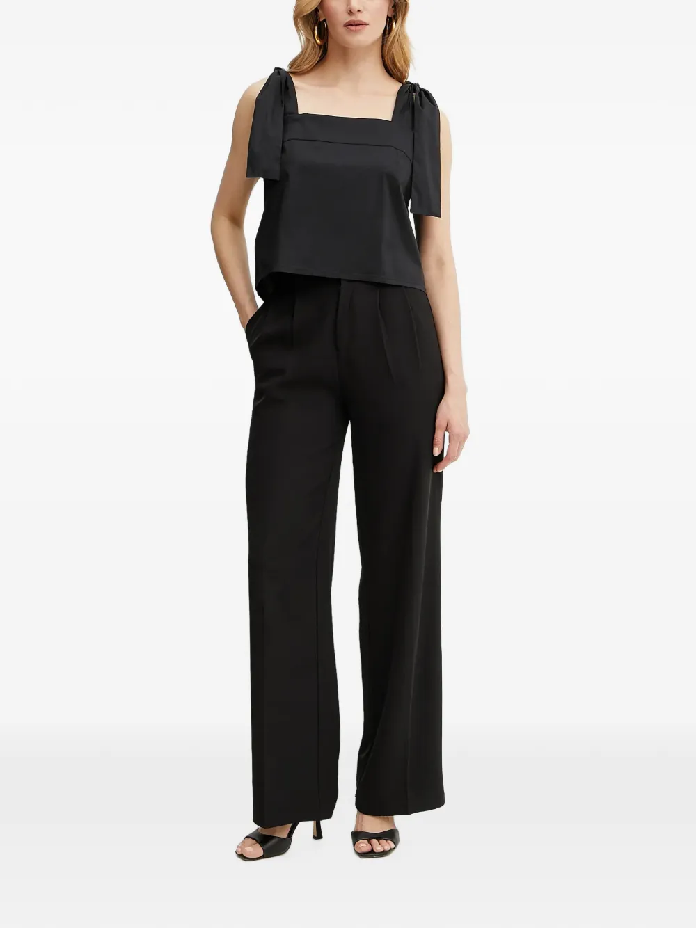 LIU JO bow-detail strap top Zwart