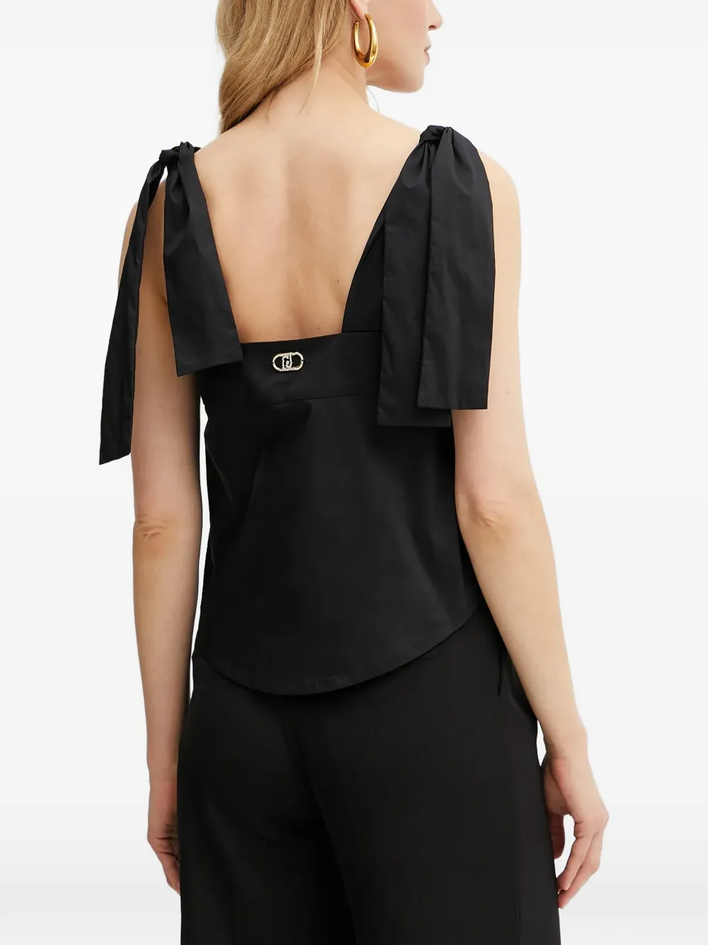 LIU JO bow-detail strap top Zwart