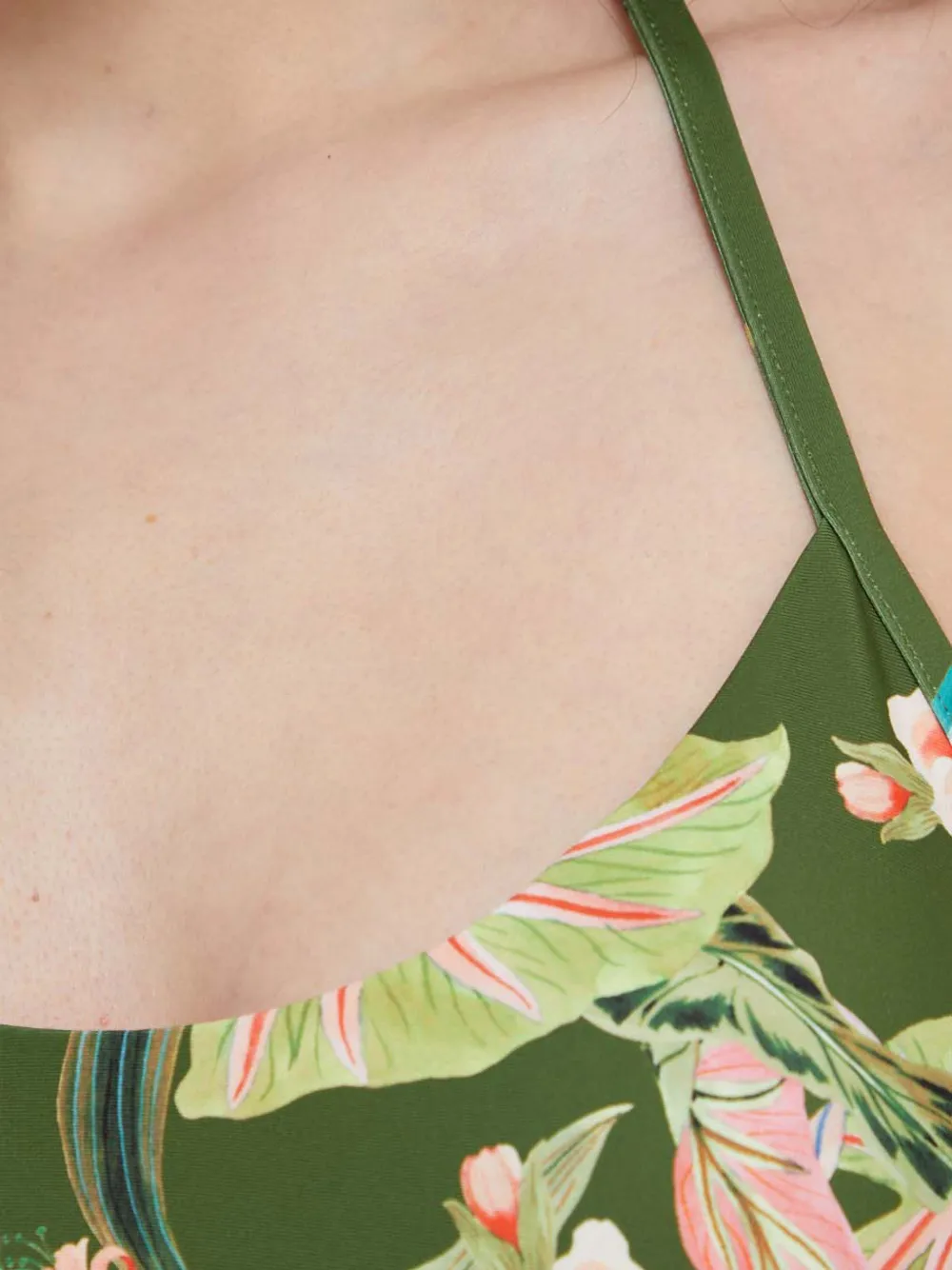 LIU JO floral-print halterneck bikini top Groen