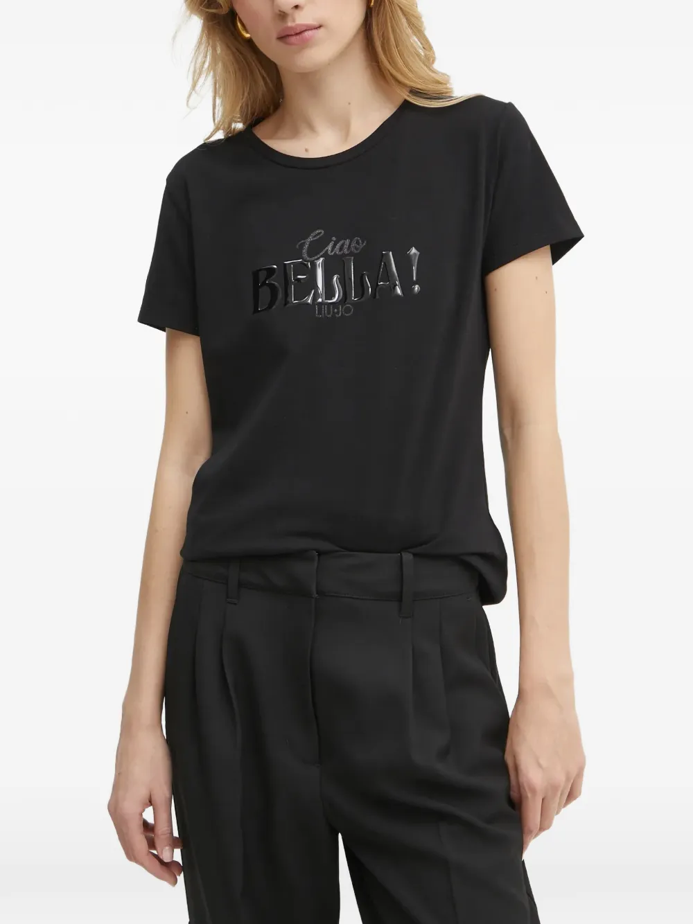 LIU JO T-shirt con logo - Nero