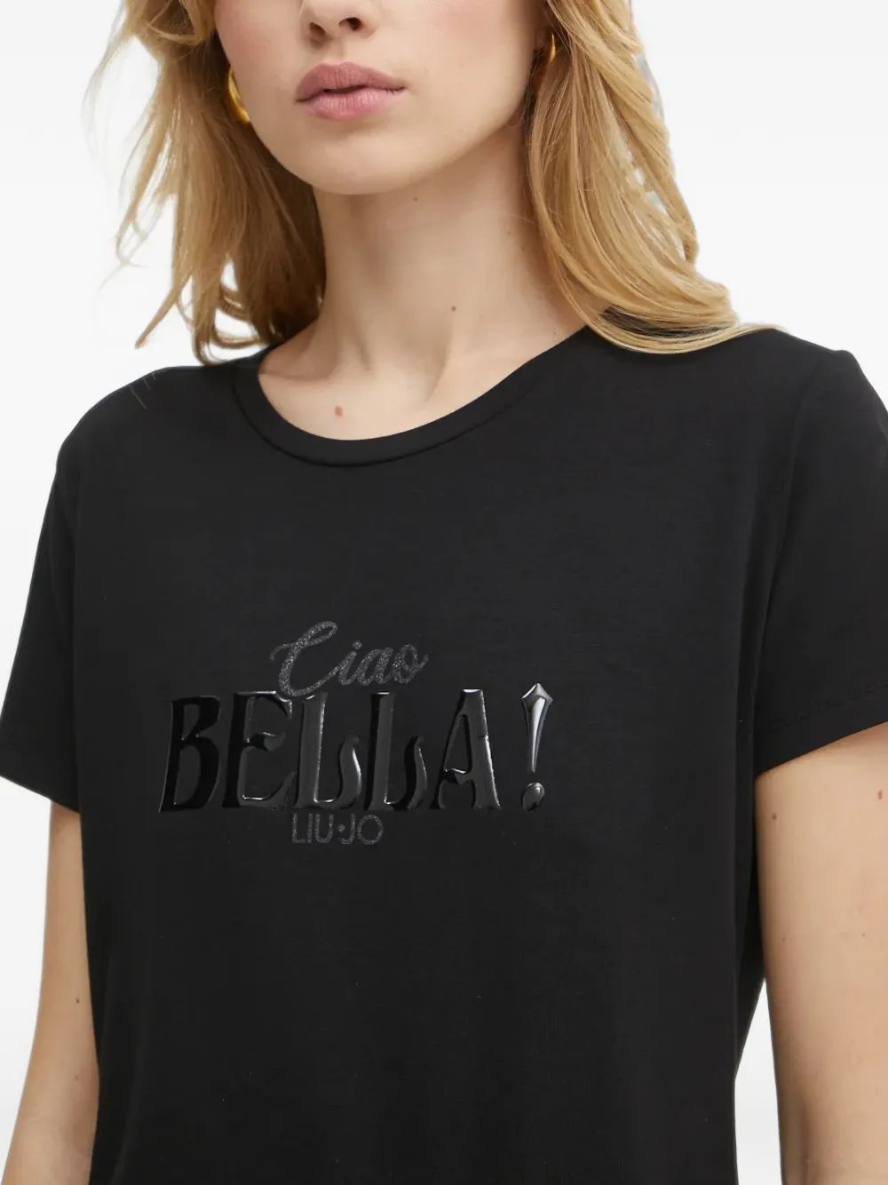 LIU JO T-shirt met logodetail Zwart