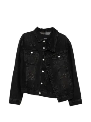 Kenzo フラワー プリント ショート丈 ジャケット　34 Kenzo Boke Flower デニムジャケット | ブラック | FARFETCH JP