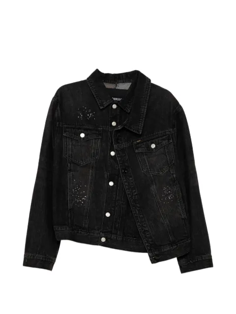Andersson Bell stud-embellished asymmetric denim jacket