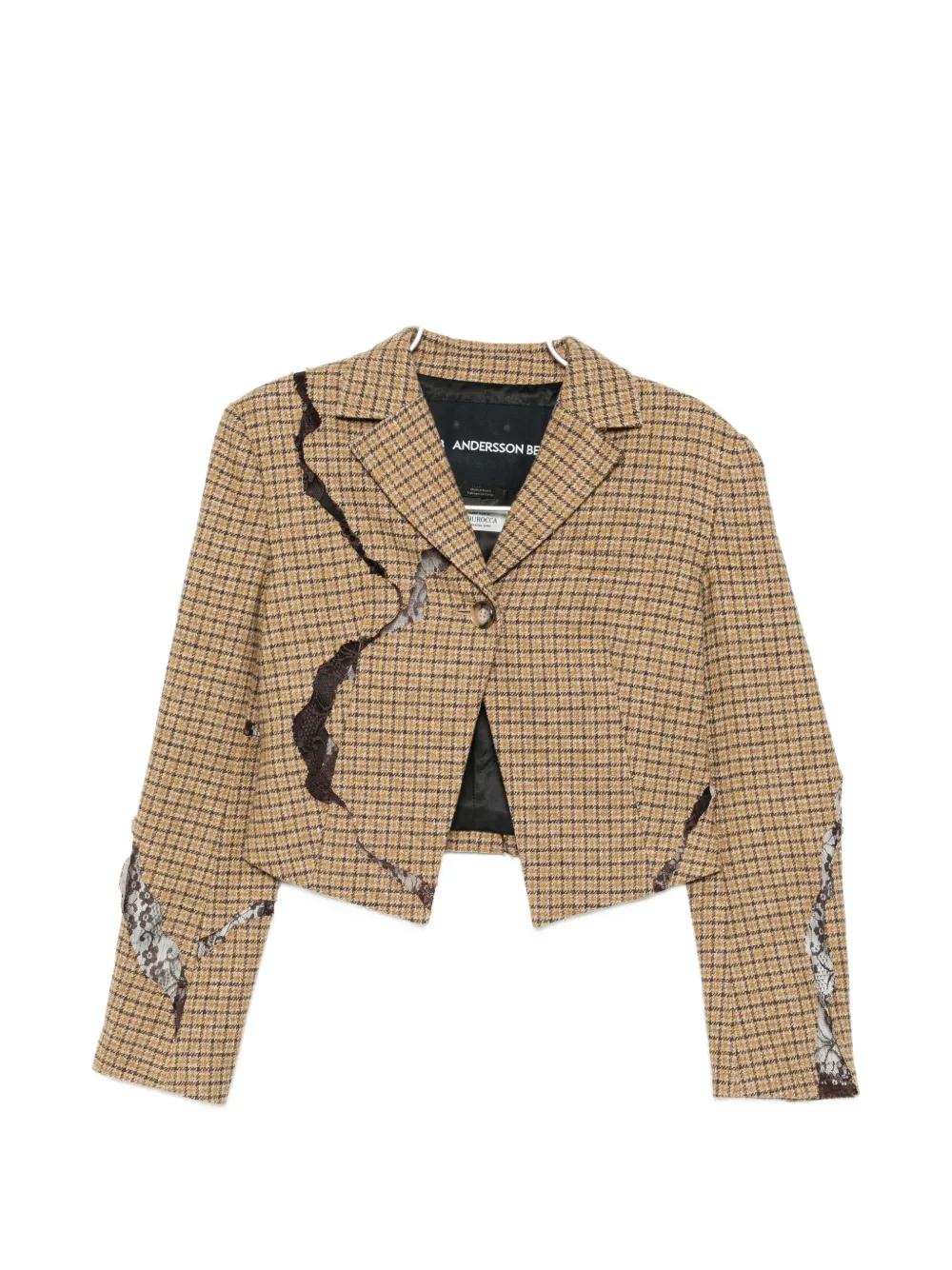 Andersson Bell plaid cut-out blazer - Toni neutri