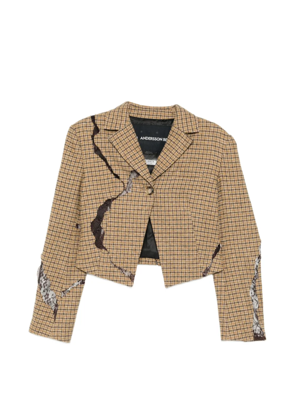 Andersson Bell plaid cut-out blazer - Toni neutri