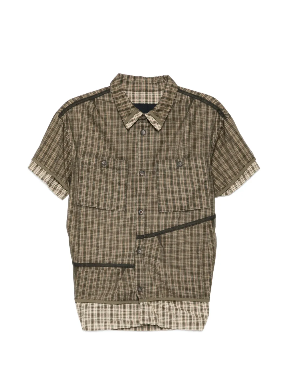 Andersson Bell layered check shirt - Verde