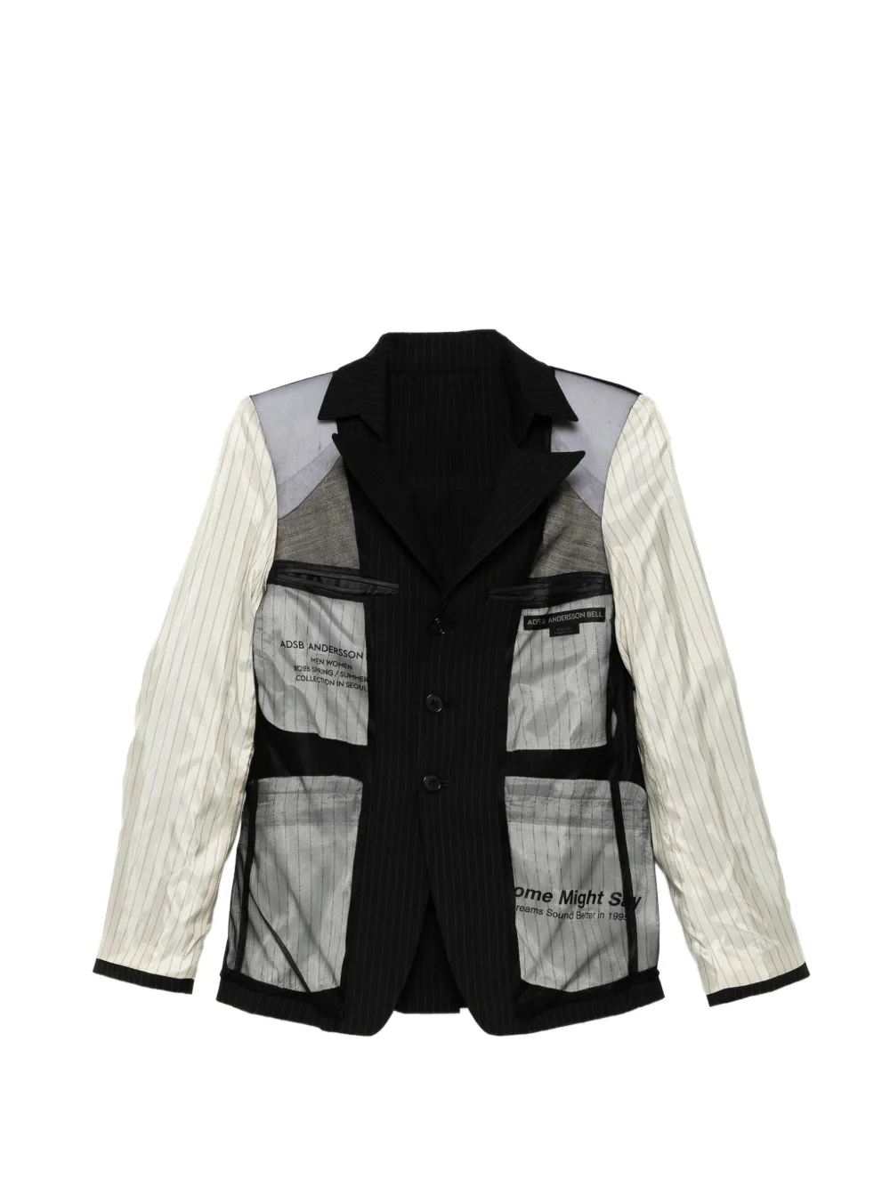 Andersson Bell pinstripe deconstructed jacket - Nero