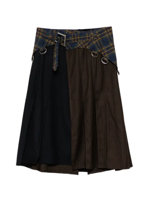 Andersson Bell panelled pinstripe-pattern skirt