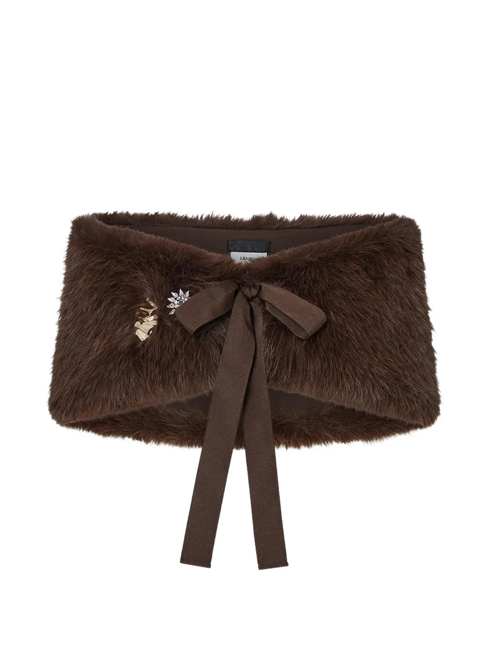 LIU JO Maglione in pelliccia sintetica con decorazione - Marrone