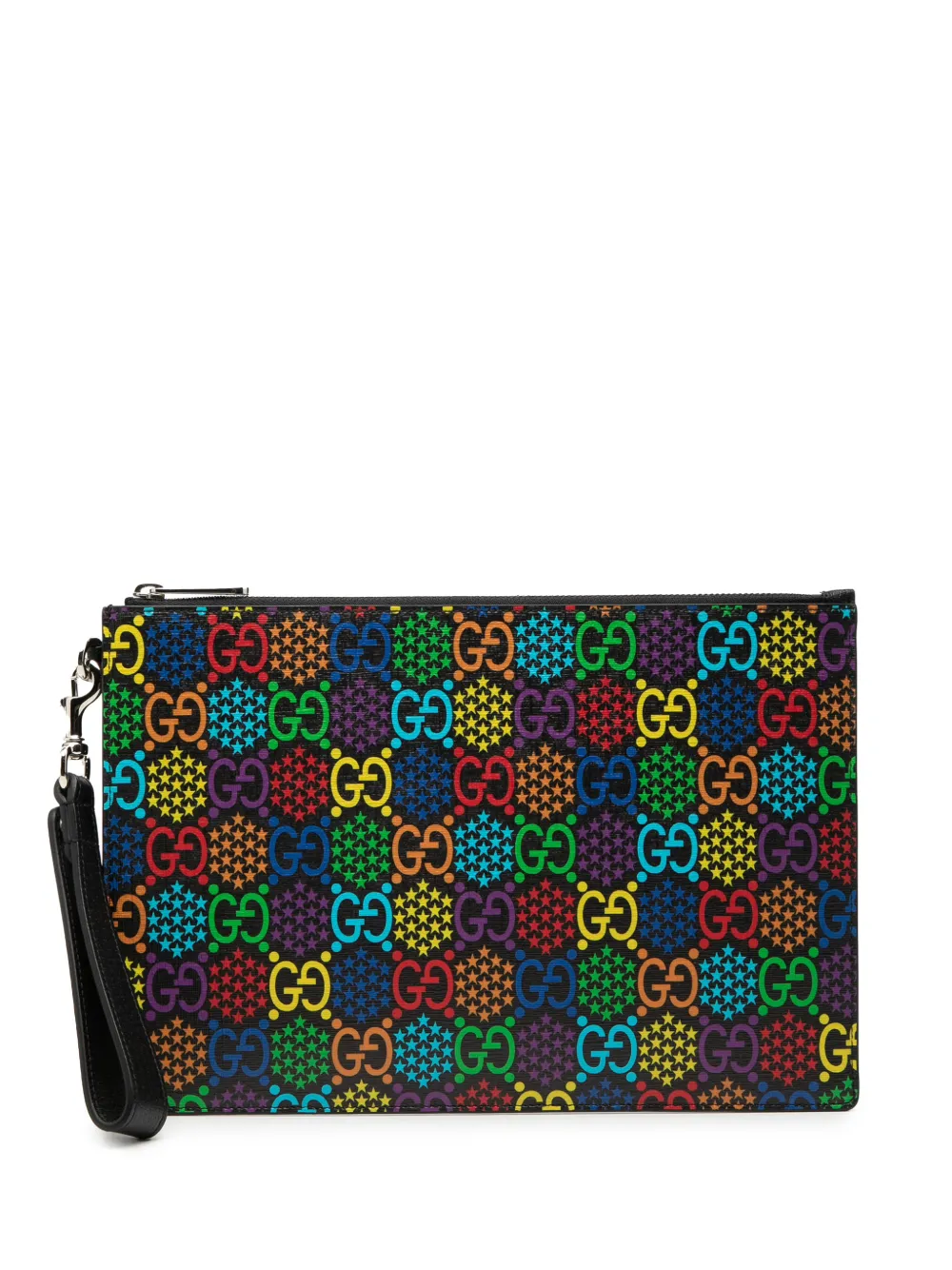 Gucci Pre-Owned 2016-2026 GG Supreme Psychedelic Zip clutch bag - Nero