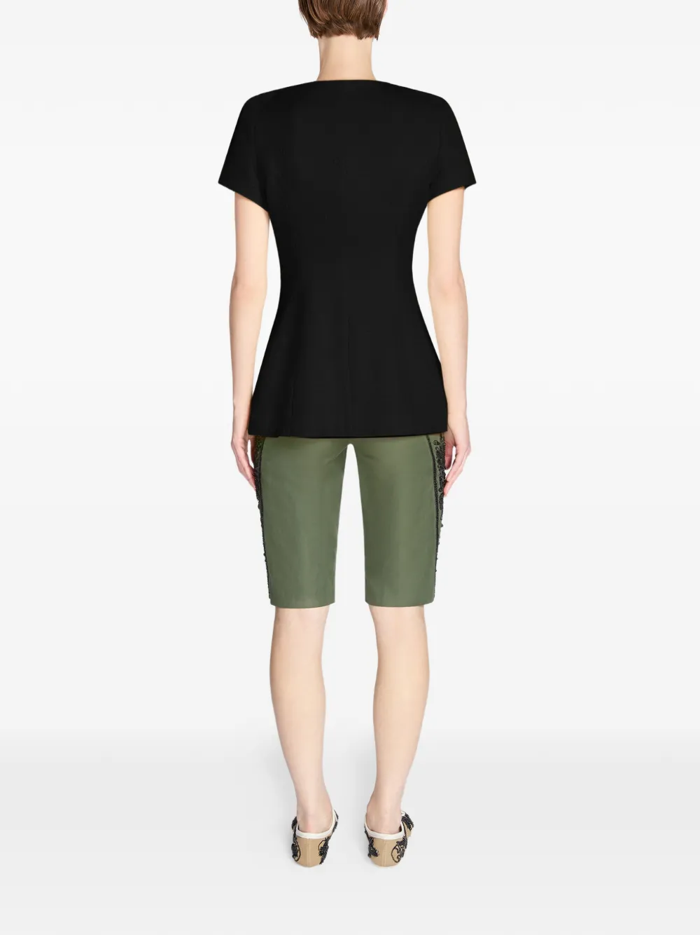 DRIES VAN NOTEN Shorts met borduurwerk Groen