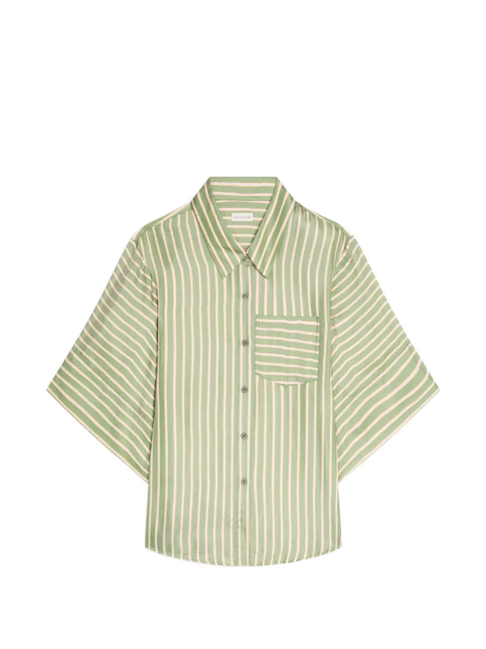 DRIES VAN NOTEN Camicia a righe a maniche corte - Verde