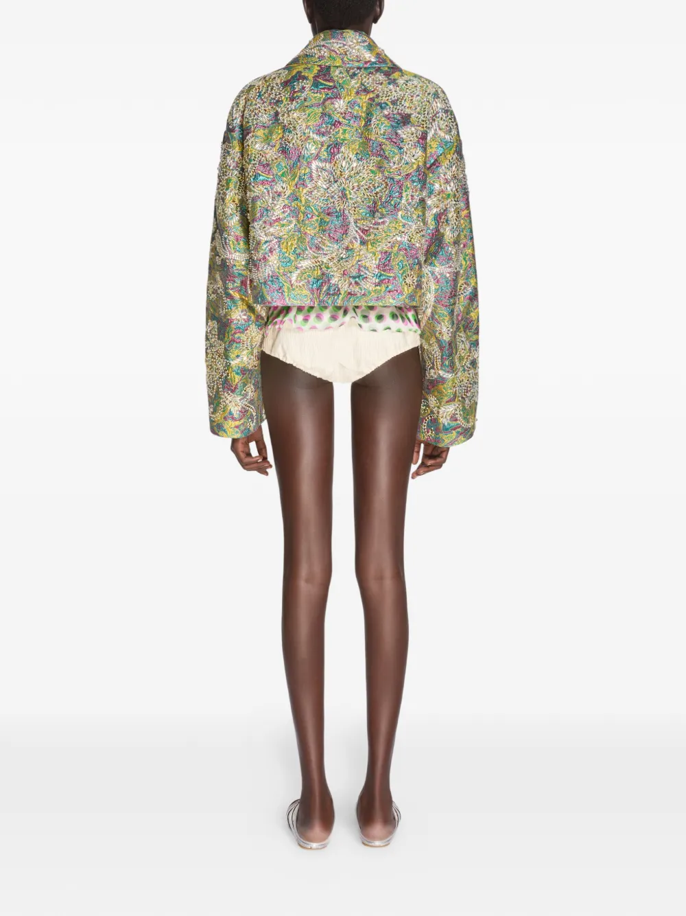 DRIES VAN NOTEN Jack met jacquard Groen