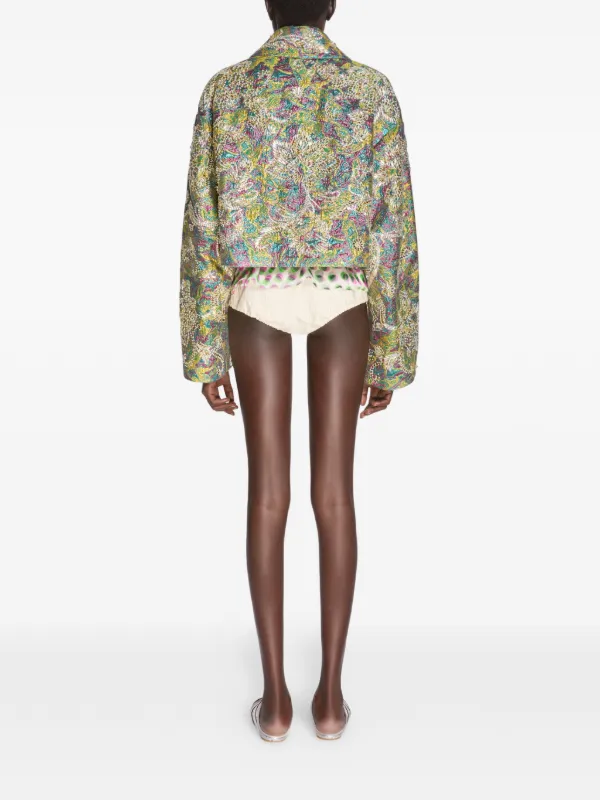 DRIES VAN NOTEN jacquard-pattern Jacket | Green | FARFETCH