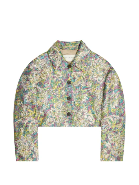 DRIES VAN NOTEN chamarra con motivo en jacquard